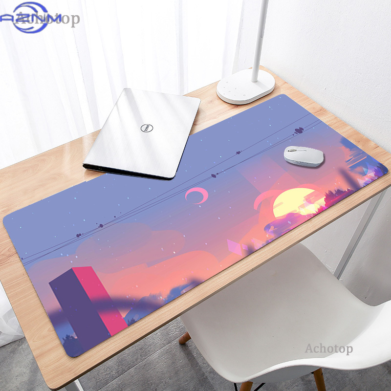 Pc Gaming Pink - وسادة فأرة كاواي بتصميم منظر القمر،