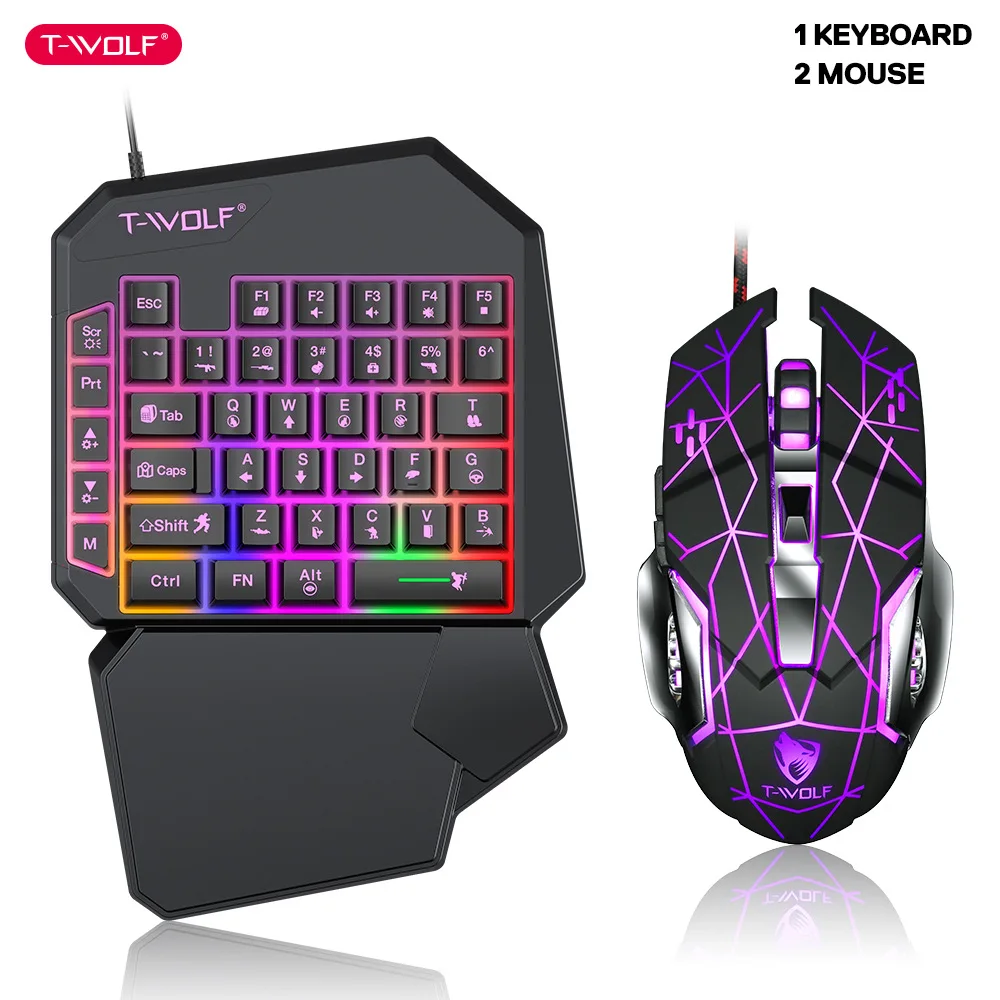 Pc Gaming Set - طقم لوحة مفاتيح بيد واحدة ،