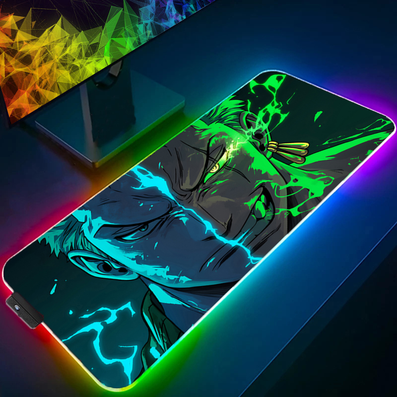 Pc Gaming Set - قطعة واحدة زورو ماوس الوسادة RGB