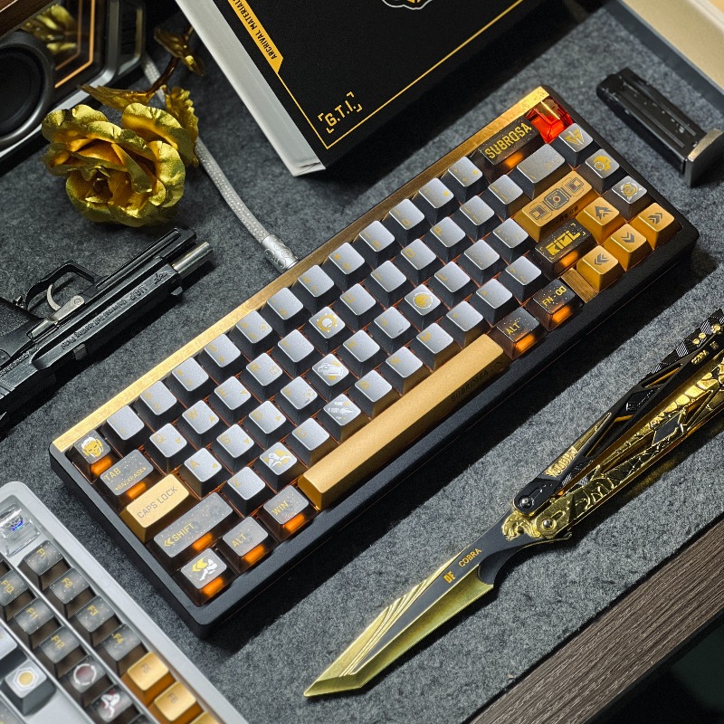 Pc Gaming Set - مجموعة أغطية مفاتيح ذات طابع Golden