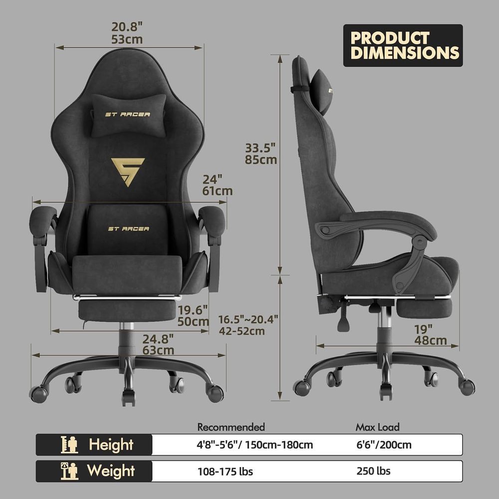 كرسي ألعاب مريح من قماش المخمل - مراجعة Pc Gaming Gaming وسعره