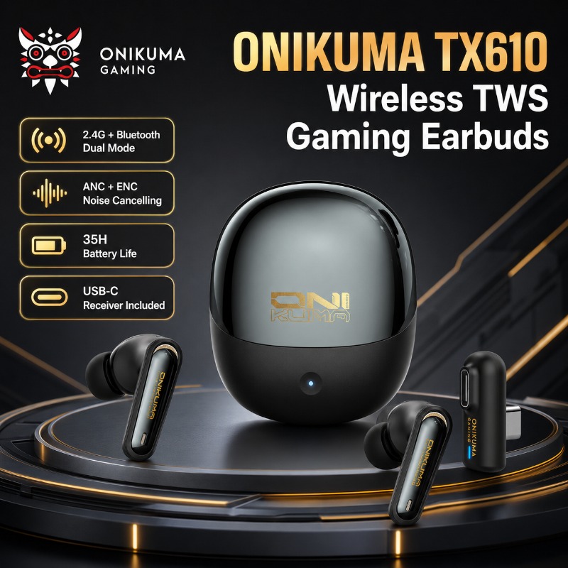 سماعات ألعاب لاسلكية ONIKUMA T - مراجعة Pc Gaming Apple وسعره
