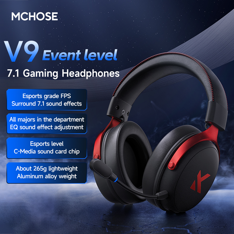 سماعة رأس MCHOSE V9 Pro مع ميك - مراجعة Pc Gaming Earphones وسعره