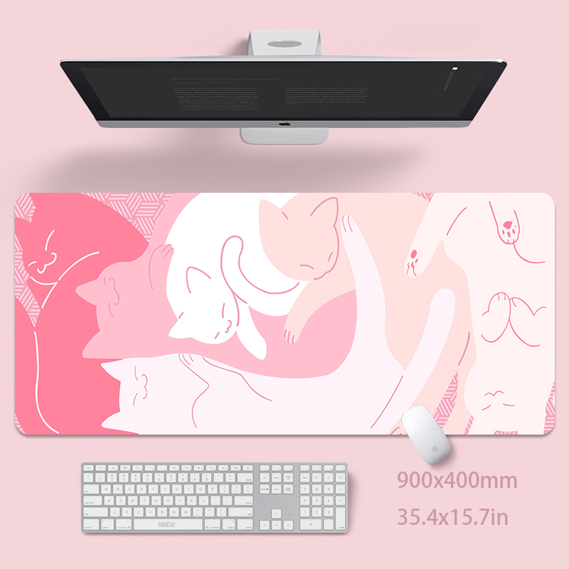 لطيف القط لوحة ماوس كبيرة 100x - مراجعة Pc Gaming Pink وسعره