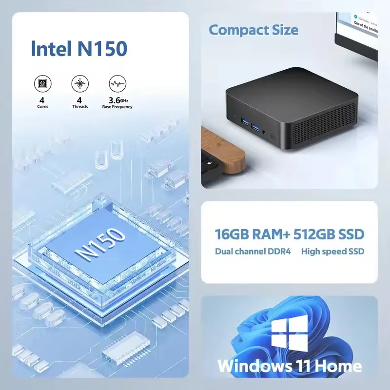 كمبيوتر محمول صغير إنتل N150 ط - مراجعة Pc Gaming Ram 32Gb وسعره